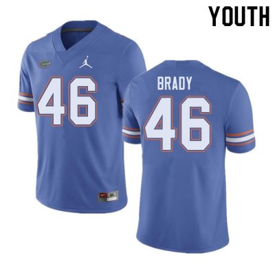 Youth Florida Gators #46 John Brady NCAA Jordan Brand Blue Authentic Stitched College Football Jersey MRP6362VS